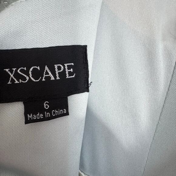 XSCAPE Women's Boat-Neck Long-Sleeve Sequin Dress Sage Green Size 6 NWT - Picture 9 of 9